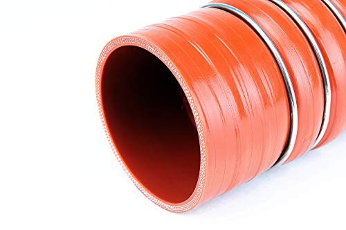 HPS CAC-400-L10-HOT Silicone High Temperature 4-ply Aramid Reinforced Charge Air Cooler CAC Hose Hot Side, 100 PSI Maximum Pressure, 10" Length, 4" ID, Orange