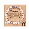 HGDEER Gifts for DaughterGranddaughterNieceDaughter in LawSon Valentines Day Gifts Natural Stone Sweet Heart Bracelet from Mom Dad Grandma Aunt