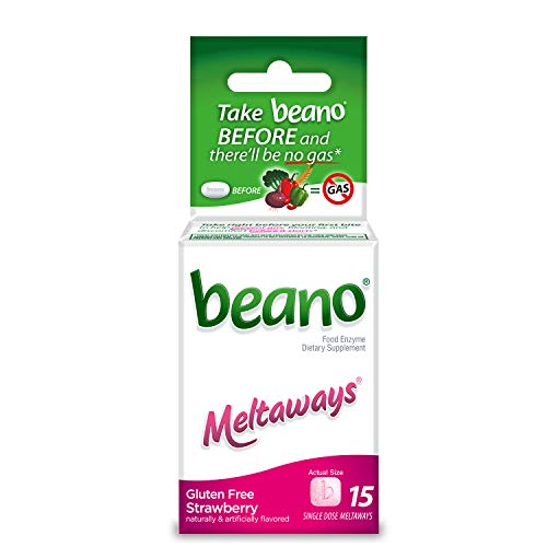beano Strawberry Meltaways Gas Prevention | Bloating Relief | 15 Count | Packaging May Vary