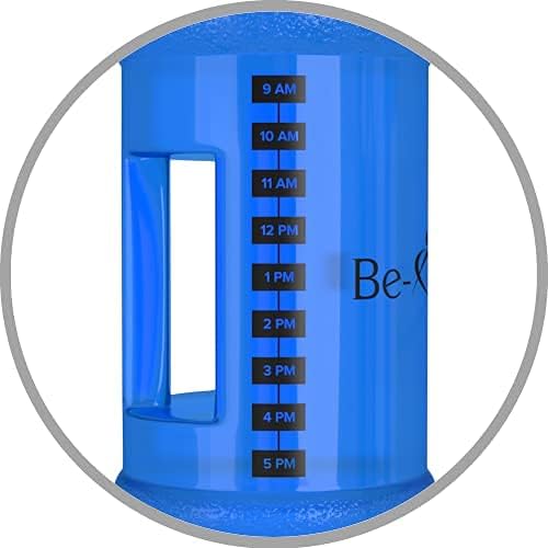 Be-Active 1.3 Litre Water Bottle Jug with Time Markings  BPA Free, Flip Top Tracker Bottles  Sports  Gym (Blue)