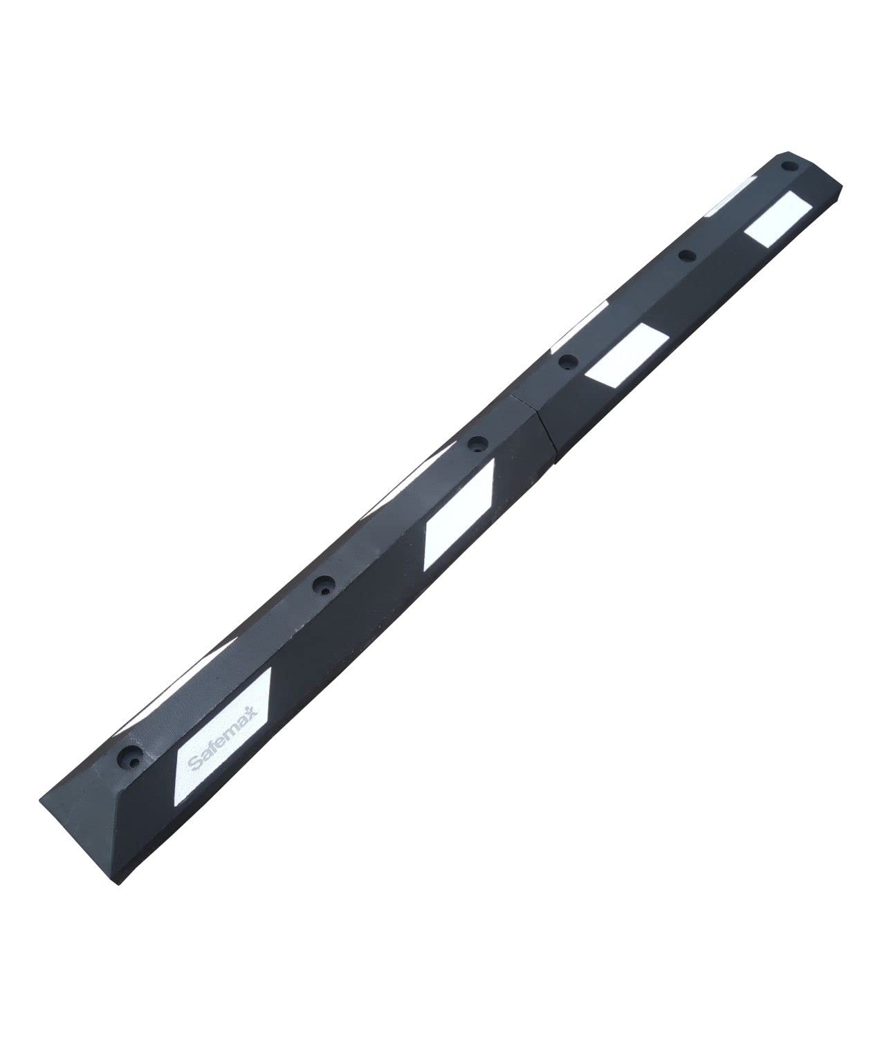Fermaruota in PVC per parcheggio Safemax, inserti rifrangenti