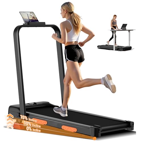 LONTEK Tapis Roulant Salvaspazio Elettrico con Inclinazione 15%, 10KM/H Tapis...