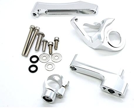 FXCNC Racing Motorcycle CNC Steering Damper Stabilizer Buffer Mounting Bracket Kit Compatible with GSX1300R Hayabusa GSXR1300 1998-2020