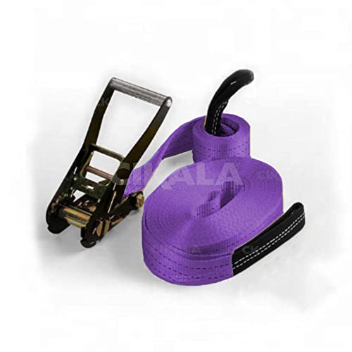 Slackline Roxo + Cinta 10 metros Catraca + Alças + Protetores + Bolsa - 2 Ton