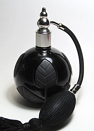 Alice-Aliya Empty refillable Black Perfume Atomizer Bottle with Black Bulb and Tassel Sprayer mounting.