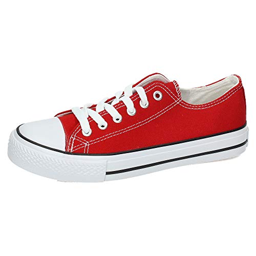DEMAX 7-A12F ZAPATILLAS DE LONA MUJER ZAPATILLAS ROJO 40