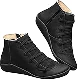 HDGSKPP Women's Short Ankle Boots Fashion Low Heel Lace...