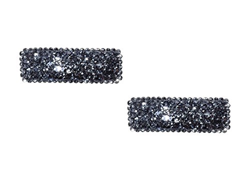 Anna Belen Girls"Delilah" Small Glitter Hair Clip O/S Gray (2 Pieces)