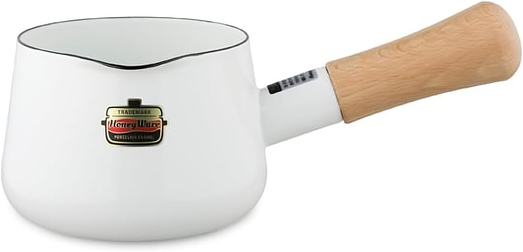 FUJIHORO JAPAN Milk Pan | Ideal for Warming Milk & Sauces | 4.7 inches (12 cm), Smoke Blue | Durable Kitchenware Enamel, PFAS-Free, Japanese Design & Craftsmanship