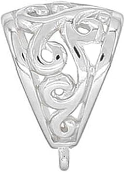Large Sterling Silver Slider Pendant Clasp Bail Connector for DIY Pendant Jewelry