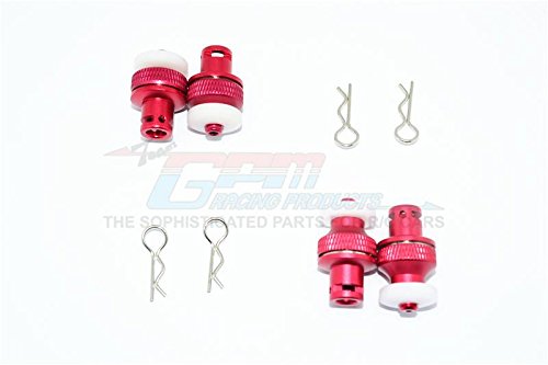 Image of GPM Aluminium Front & Rear Magnetic Body Mount For Traxxas TRX-4 Tactical Unit Body - 4Pc Set Red
