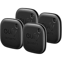 eufy Security SmartTrack Link (nero, confezione da 4) Key Finder compatibile con Apple Find My (iOS...