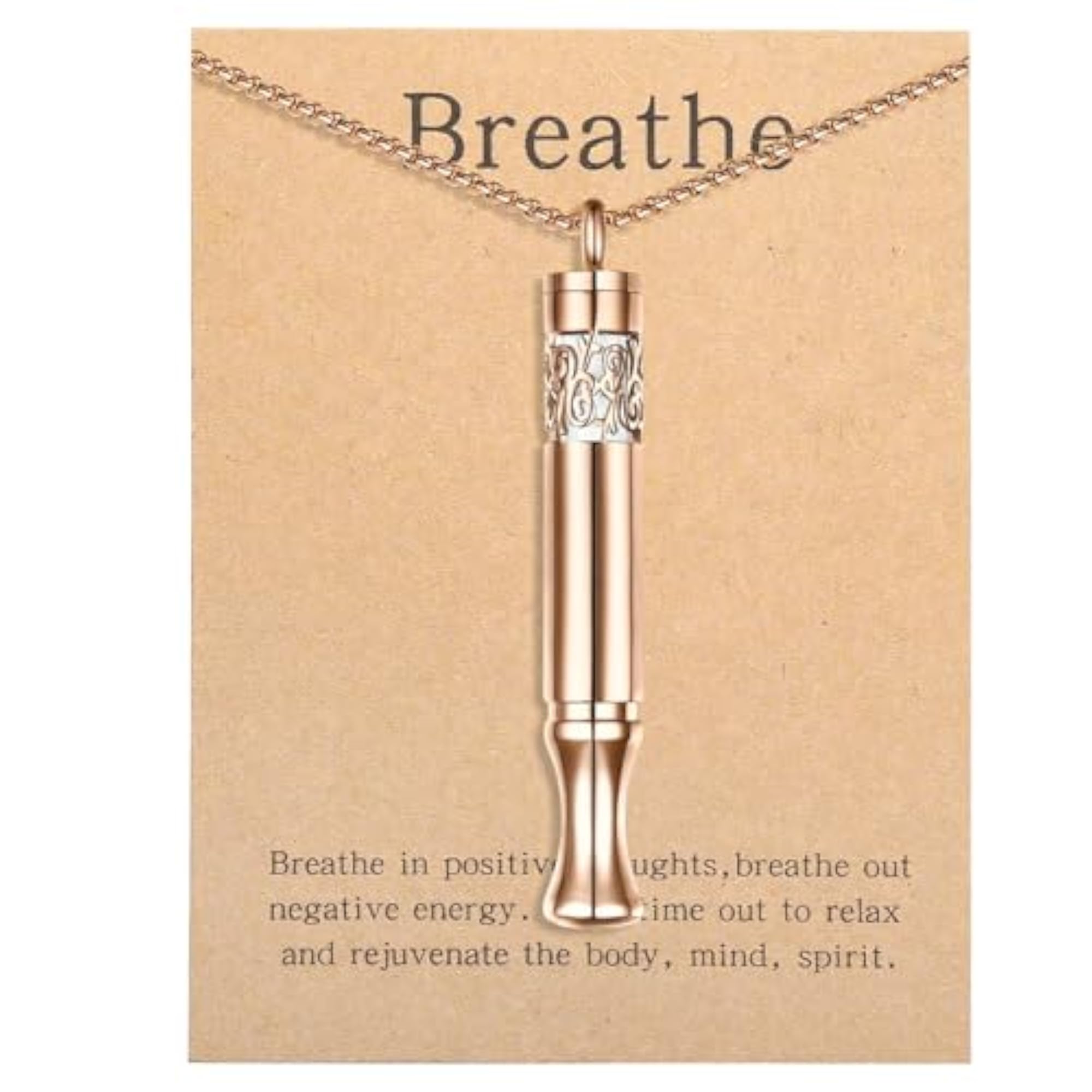 Women's Rose Gold Stainless Steel Aromatherapy Diffuser Necklace