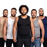 QORE LOGIQ Gynecomastia Compression Shirts for Men - Sleeveless Slimming Undershirts Tummy Control and Body Shaper Tank Top Black XLT (Tall Fit)