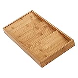 amangul Regal mit 3 Ebenen, für Küche, Holz, Gewürzschublade, 12 Gläser