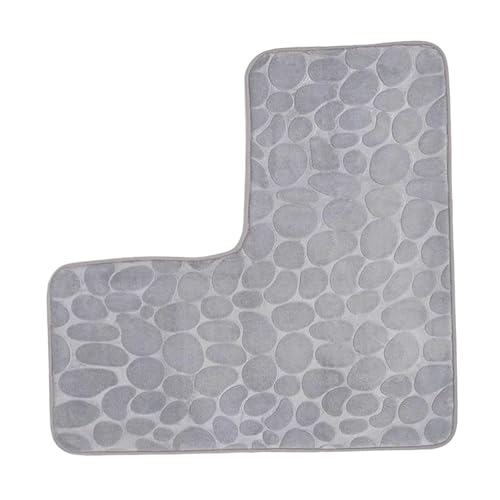 Amagogo Tapis de Bain en L, Tapis Angulaire Salle de Bain, Velours Côtelé Doux 80x80 cm, Rapidement Sec, Antidérapant et Haute Absorption pour Coin Douche,...