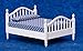 Melody Dollhouse White Spindle Double Bed Miniature Bedroom Furniture 1:12 Scale
