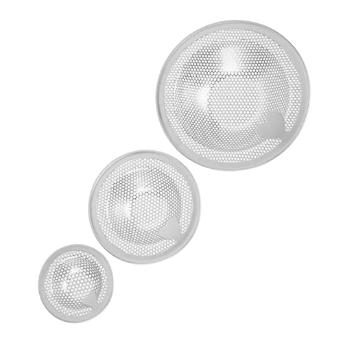 Gadpiparty 2 Juegos Filtro De Drenaje Tope De Desagüe del Fregadero Tubo Palos De Drenaje Pegatina Drenar Neto Cromo Estante Barrena Agujero Limpiadores Silver Acero Inoxidable 3 Piezas * 2