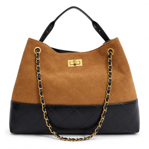 Bolso Tote Dos Tonos Acolchado para Mujer miniatura 1