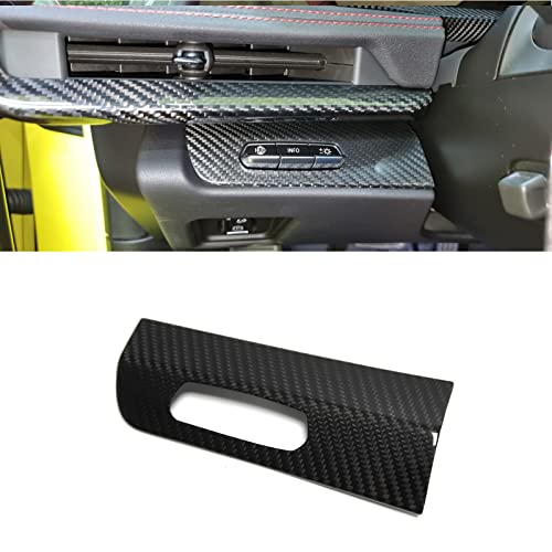 Yipmotiv Car Genuine Carbon Fiber Headlight Panel Cover for Corvette C8 2020 2021 2022 2023 2LT 3LT Only, Interior Switch Button Trim