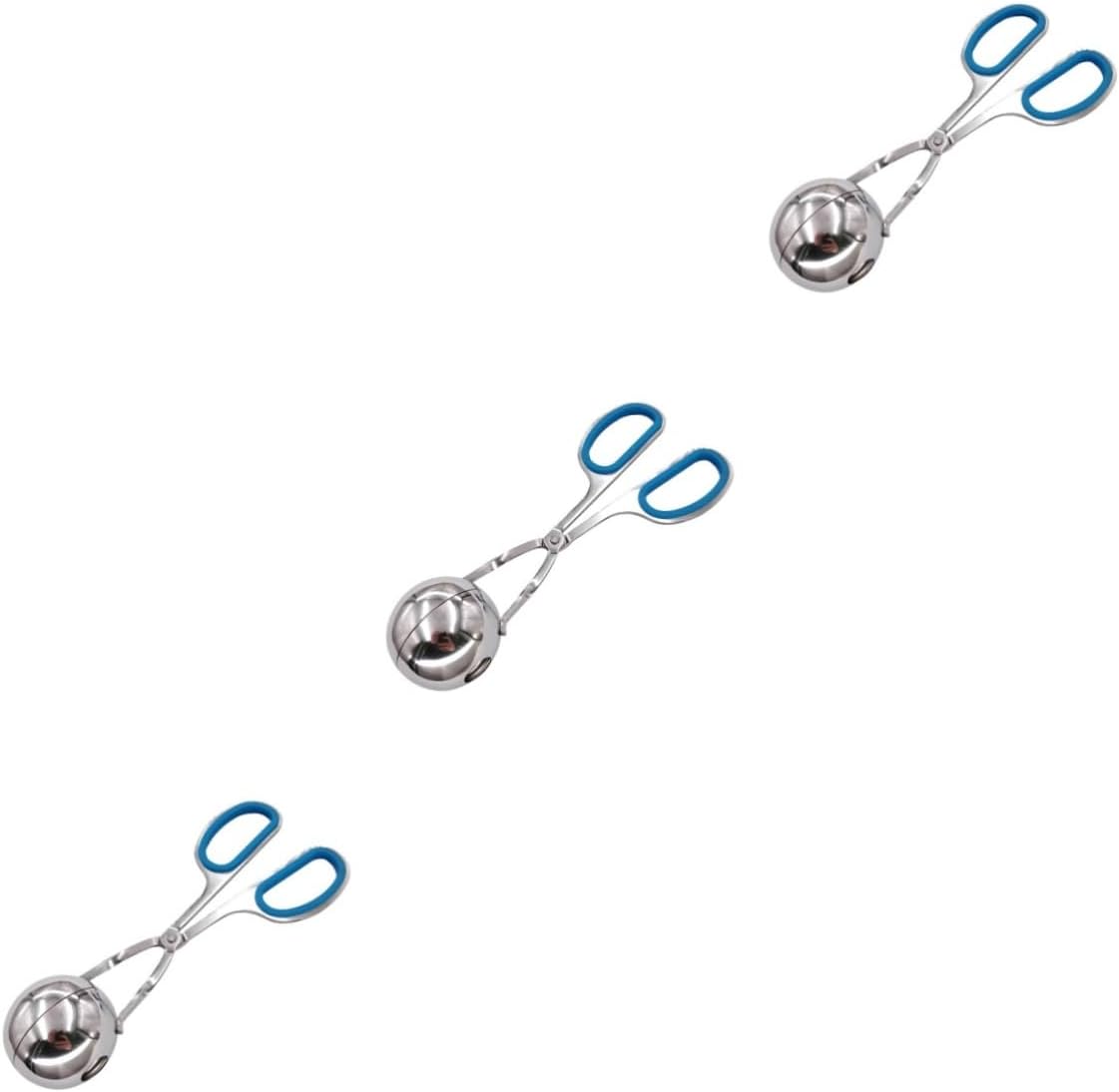 3pcs Stainless Steel Meatball Maker Meatball Clip Diy Kitchen Gadget for Melon Balls Fish Balls Shrimp Pills Chinese Food