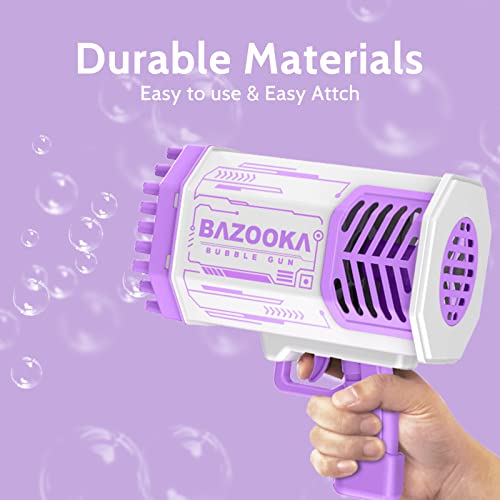 image for Deserthome Bubble Machine Gun, Purple Bubble Gun with Lights/ Bubble S