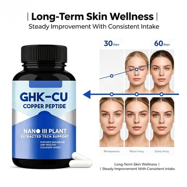 Supplément de peptide de cuivre GHK-Cu, soutient l'éclat et l'élasticité de la peau, soutient systémique le collagène, la santé des cheveux et la réparation des tissus. Végétalien