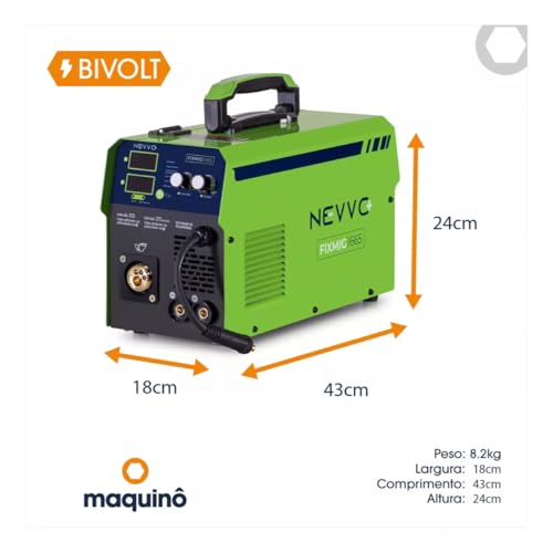 Máquina Inversora De Solda Fixmig1665 Bivolt 160a Mig Com E Sem Gás 3 Em 1 Mma Tig NEVVO