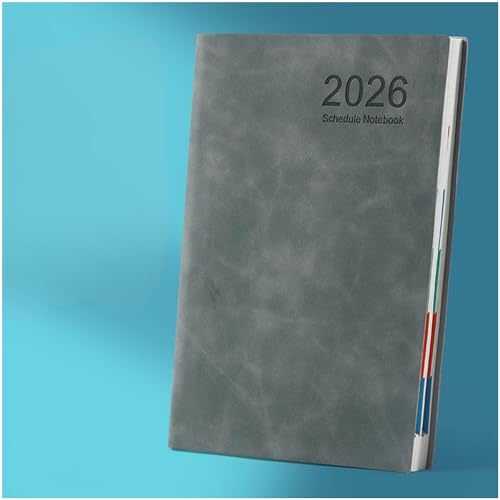 Jxzyil 2026�N �X�P�W���[���� �p��� A5 �蒠 �������f�B�J���[ �ϋvPU���U�[ �J�����_�[�t�� ���L�� �r�W�l�X�m�[�g 1��1�y�[�W �T�ԁE���ԃv�����Ή� �蒠 2026�N (�O���[)