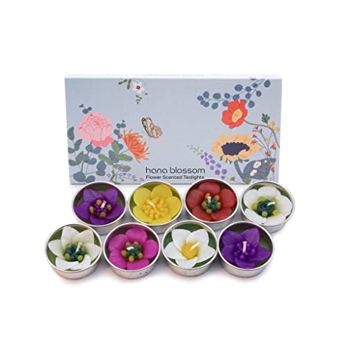 Surtido de 8 velas aromáticas de flores de jardín hechas a mano con aceite esencial de Neroli en una caja de regalo botánica Cover