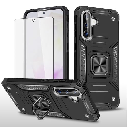 Coque Samsung A56 5G antichoc Asuwish avec anneau support et verre de protection