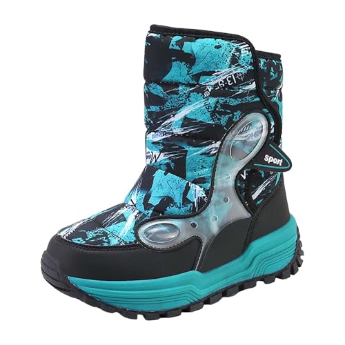 4‐14 Years Girls Boots Size 2 Big Kid Boys Cotton Shoes Slip 𝗥esistant Walking Boots Winter Warm 𝐖aterproof Snow Boots