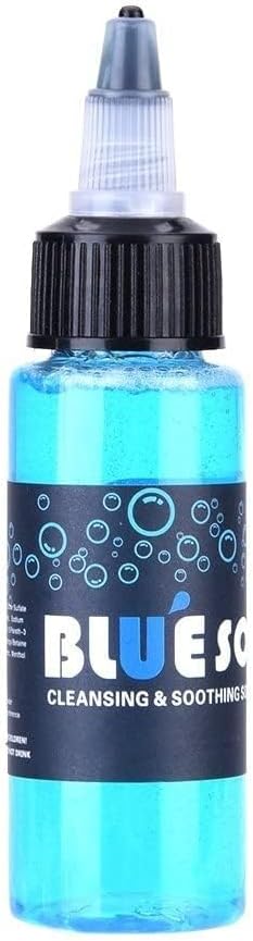SHIELD PLUS Tattoo Blue Soap Cleansing Soothing Solution 1oz Bottle