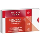 TRAVELSANA Pycnogenol 100mg & Ginger Extract | Supports Healthy Circulation, Vein Health & Leg Comfort | Helps with Occasional Swelling in Legs & Feet | Long-Haul Travel Essentials | 10 Vegan Caps