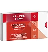 TRAVELSANA Pycnogenol 100mg &amp; Ginger Extract | Supports Healthy Circulation, Vein Health &amp; Leg Co...