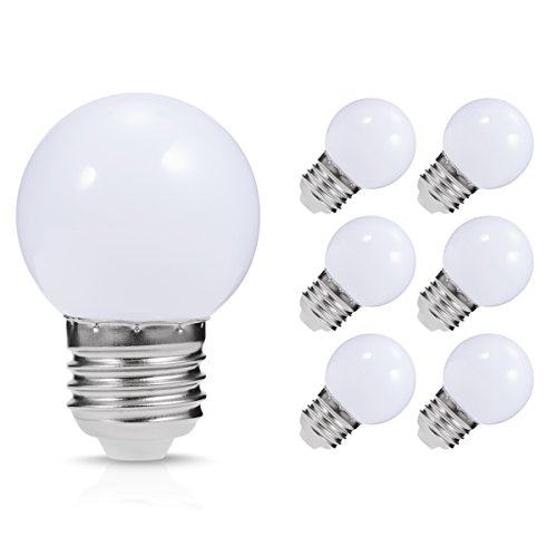 LED Vanity Light Bulb, JandCase G14 Globe Bulb, 1 Watt(10W Equivalent), Soft White