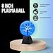 8 Inch Blue Plasma Ball, Static Electricity Ball, Touch & Sound Sensitive Plasma Globe, Home Decor Lamp, Novelty Toys for Kids, Parties, Prop, Birthday & Christmas Gifts, Tesla Coil