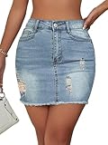 Jean Skirt for Women Stretch Casual High Waisted Denim Short Skirt Cute A Line Mini Pencil Skrit