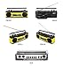 Riptunes Cassette Boombox, Retro Blueooth Boombox, Cassette Player and Recorder, AM/FM/SW-1-SW2 Radio-4-Band Radio, USB, and SD, Yellow