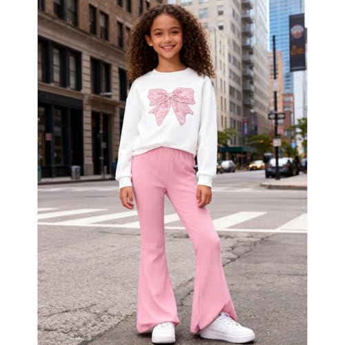 Image of Girls Clothes 2 Piece Cute Butterfly Sweatshirt & Flared Pants /Cargo Pants Winter Outfits for Teen Girls 7-14Y