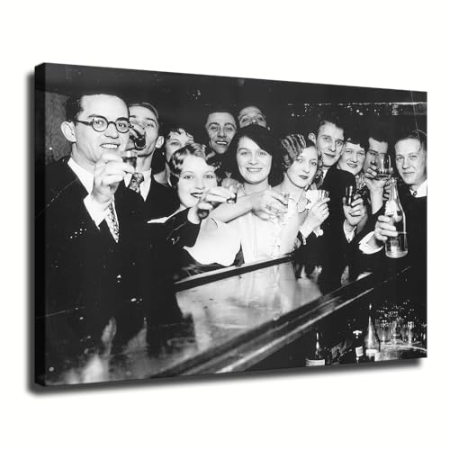 Vintage Prohibition Repeal Photo Wall Art, 1930s Speakeasy Bar Celebration