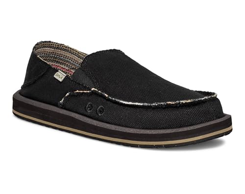 Image of Sanuk Mens Donny Hemp Loafers | Mens Shoes | Slip On Shoes for Men | Men's Slip-on Loafers | Memory Foam Footbed