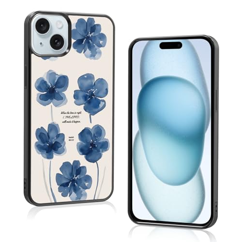 Coque antichoc iPhone 15 Plus esthétique fleurs de Jésus