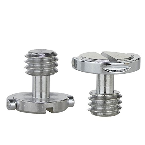 Haoge 3/8" D-Ring Stainless Steel Mounting Fixing Screw For Camera Tripod Monopod Quick Release Plate (Pack Of 2) #TOP1