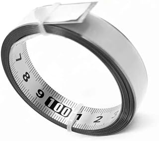 BlueXP 1M Self Adhesive Steel Measure Tape Stainless Steel Miter Tape Measure Sliver Metric Scale Miter Track Tape Saw Steel Ruler Metal Sticky Ruler Left to Right Read for Measuring Woodworking