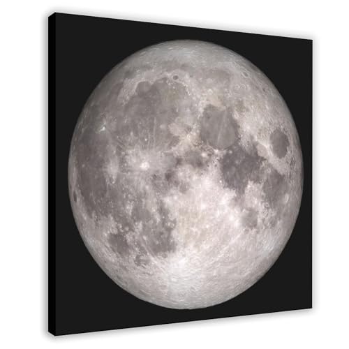 Impression sur toile pleine lune de Noël 40x40 cm tableau mural encadré