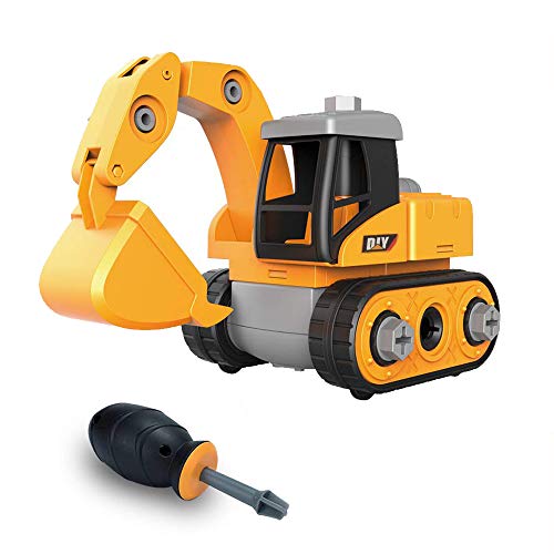 iLifeTech Car Toys Excavator Toy Educational Building Tractor for 3-12 Years Old Boys