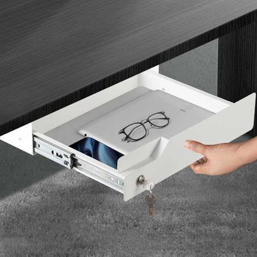 Under Desk Lockable Drawer Storage Organizer