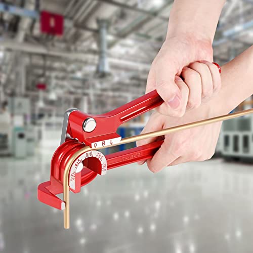 Flexzion Tube Bender Tool - Manual OD Tubing Bending 3 Size 1/4" 5/16" 3/8" 180 Degree Lever Type Heavy Duty Bend Copper Brass Aluminum & Soft Metal for HVAC Water Gas Pipe Automotive Plumbing (Red) - Image 9
