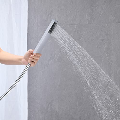 Wowkk Freestanding Bathtub Faucet Tub Filler Chrome Floor Mount Bathroom Faucets Brass Single Handle With Hand Shower #TOP5